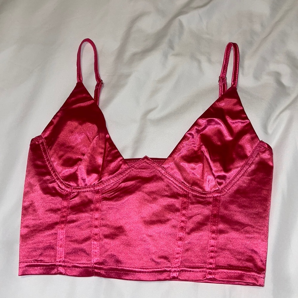 Hot pink satin top